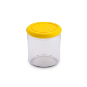 Omada Acrylic Airtight Storage Container: Sugar Flour Container and Pasta Container - Storage Jar for Food Toiletries Office Supplies - Dishwasher Safe Storage Containers Cylinder - 25 Oz ? Yellow Lid