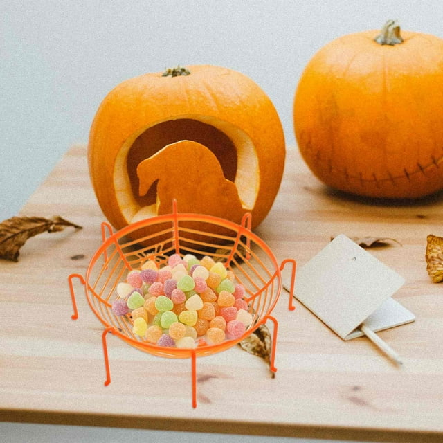 Omagie Halloween Spider  Candy Basket, 4.13x4.13x1.18 inch,Black