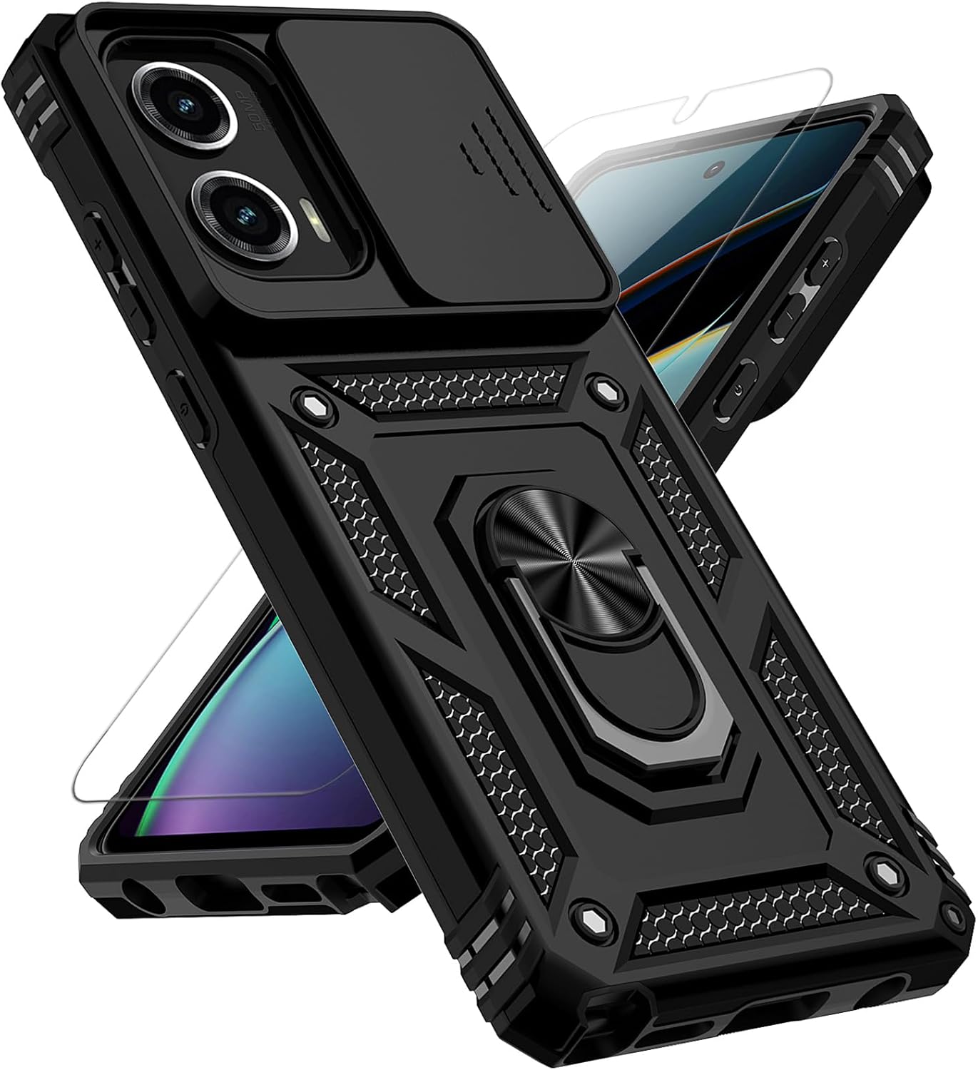 for Omagie Moto G Stylus 5G 2024 Case with Slide Camera Cover HD Screen