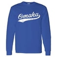 thumbnail image 1 of Omaha Baseball Script - Hometown Pride, Pitcher Long Sleeve T Shirt - 2X-Large - Royal, 1 of 6