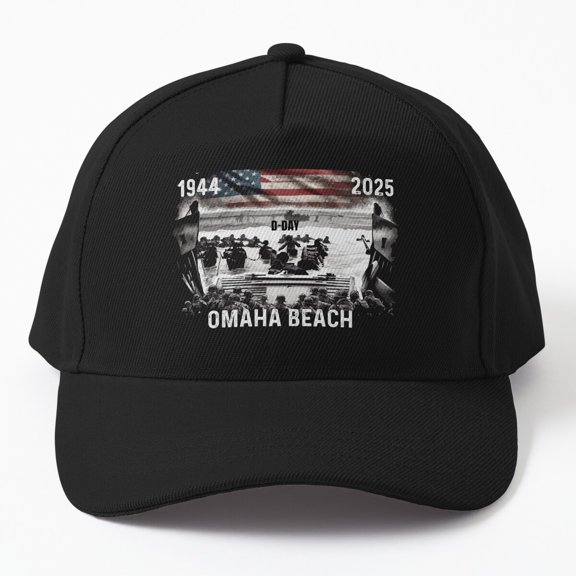 Omaha Beach D-Day 81st Anniversary Baseball Hat, Normandy History Tribute Design, Classic Cap