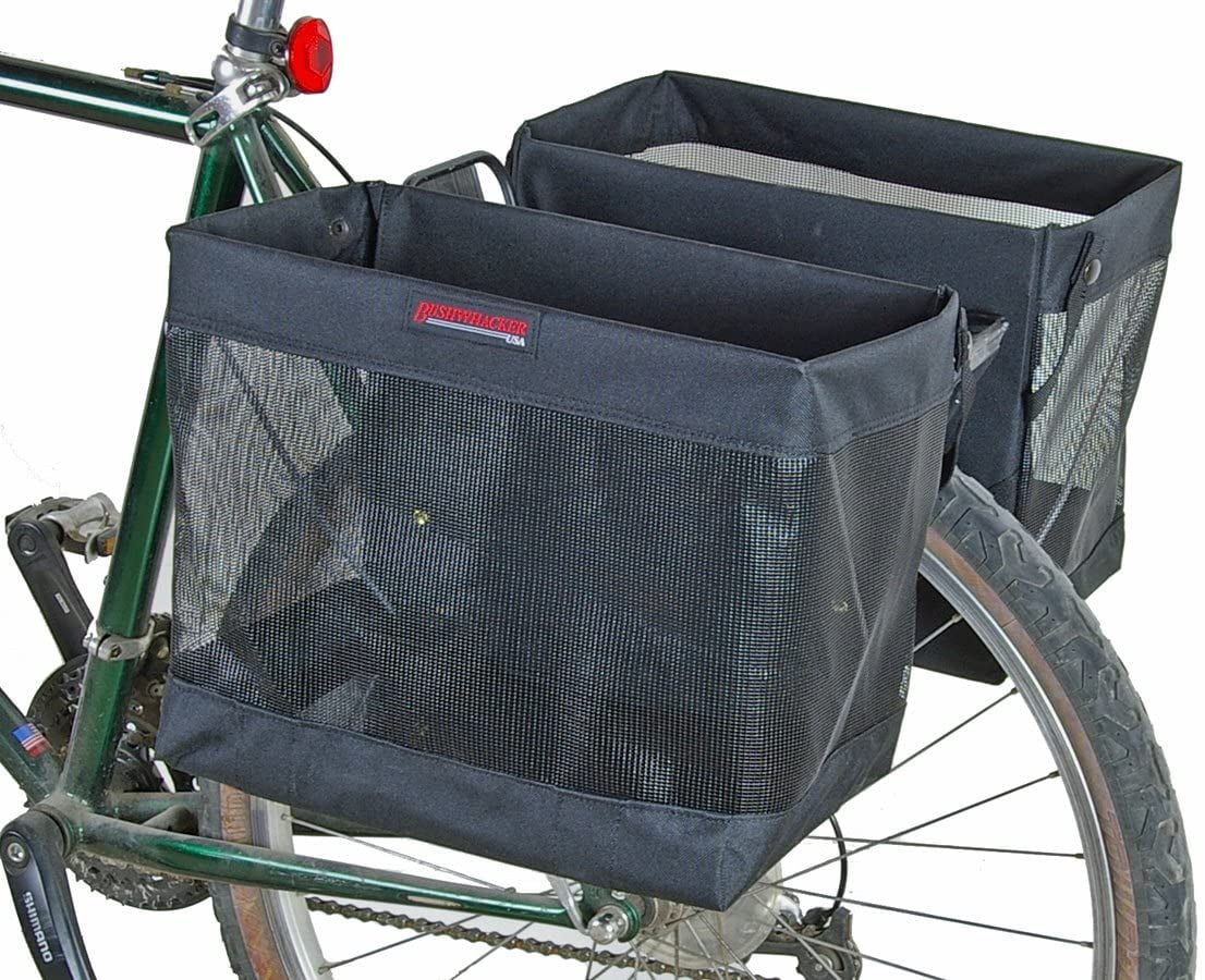 Black Mesh Foldable Bicycle Grocery Pannier Bags