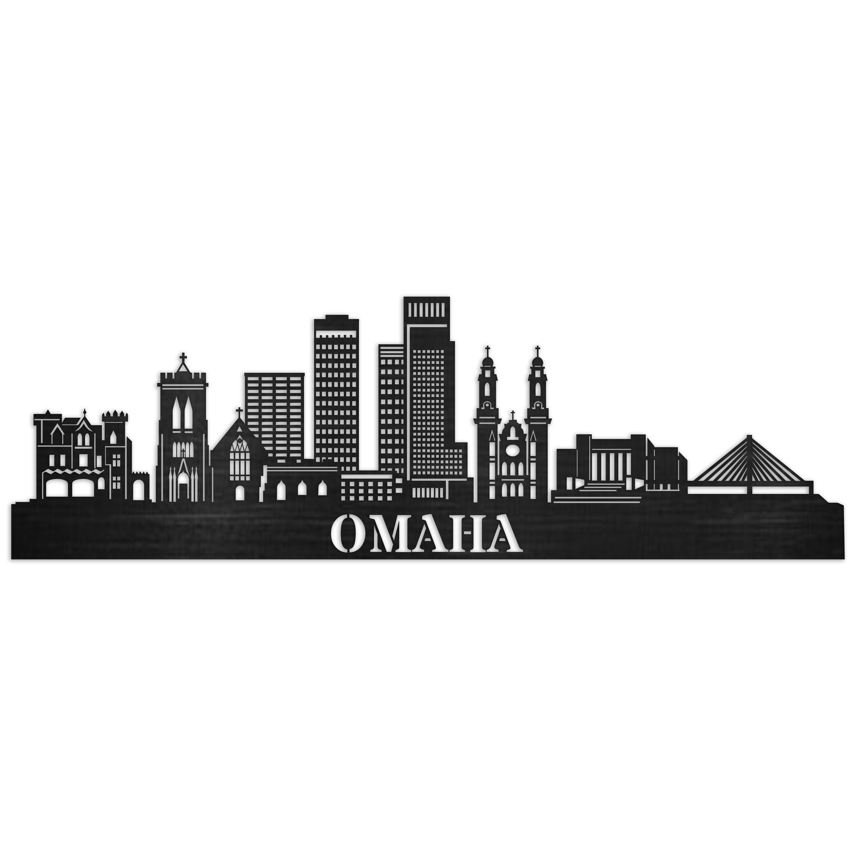 Omaha City Skyline Cutout Nebraska Wooden Cityscape Hanging Wall Art