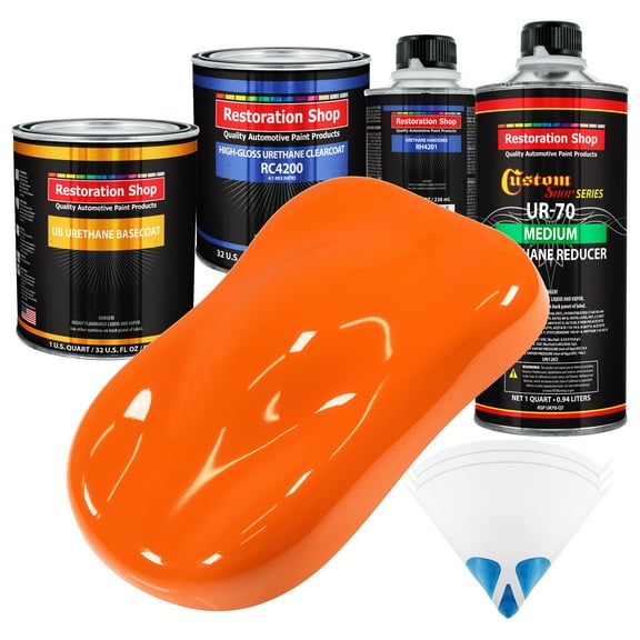 Omaha Orange Quart URETHANE BASECOAT CLEARCOAT Car Auto Body Paint Kit