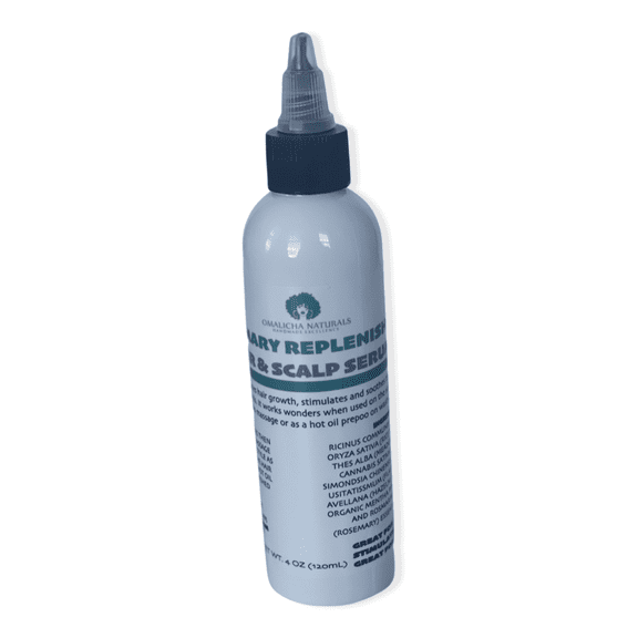 Omalicha Naturals - Rosemary Replenishing Hair + Scalp serum - 4oz growth oil for natural hair edges regrowth
