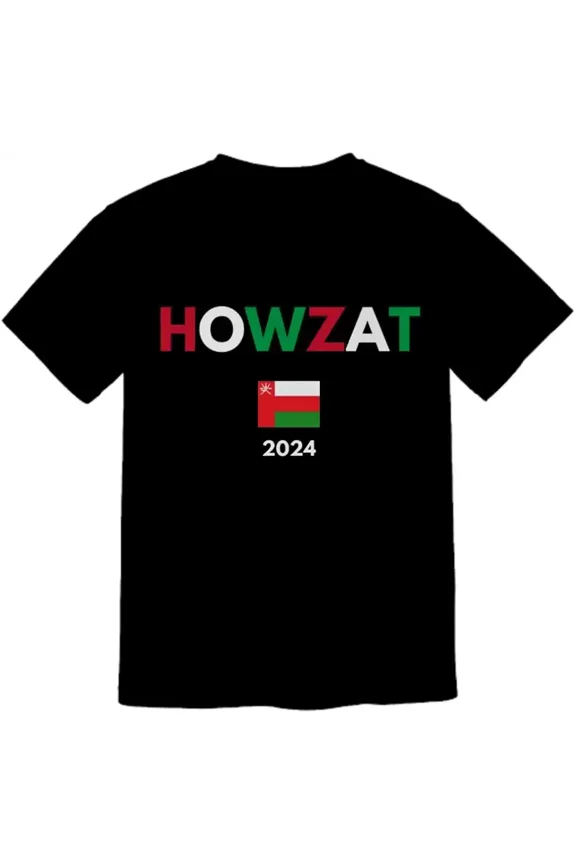 Oman Cricket Fan T-Shirt Howzat 2024 Graphic Tee Retro Sports Apparel for Men and Women