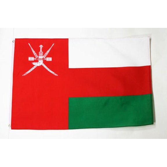 AZ Flag Oman Flag 3x5 ft Omani Banner Light Polyester 2 Grommets 150x90 cm