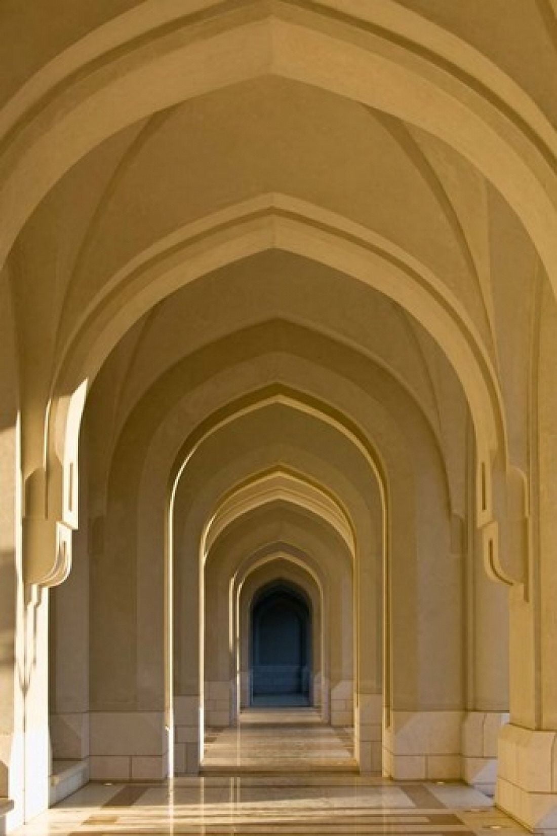 Oman Muscat Walled City of Muscat Arabian Arches by the Sultans Palace Canvas Art - Walter Bibikow DanitaDelimont (24 x 36)
