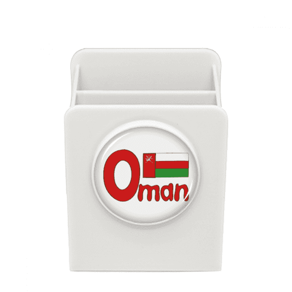 Oman National Flag Red Green Pattern Desk Pencil Holder Cup Pen Organizer