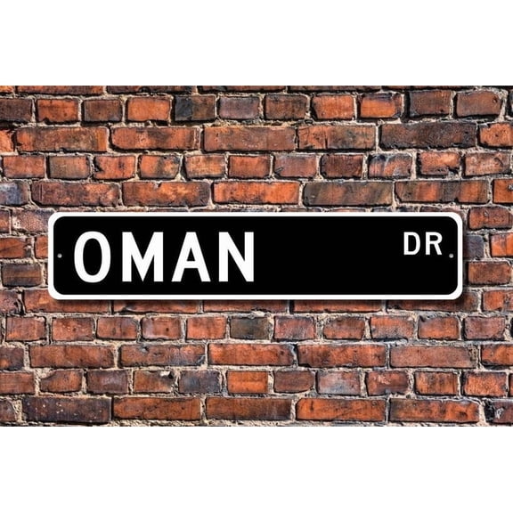 Oman Oman Gift Oman Sign Souvenir sign Oman native vacation momento Oman visit Metal Aluminum Sign - Size: 16 x 4 Inches