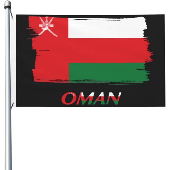 Oman Omanis Flag 3x5 Ft Breeze Banner Double Sided Vivid Color And Fade Proof 100% Polyester With 2 Metal Grommets G
