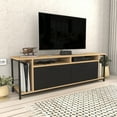 thumbnail image 1 of Omar 63 inch TV Stand Console Table for up to 70 inch TVs- Sapphire Oak Black, 1 of 5