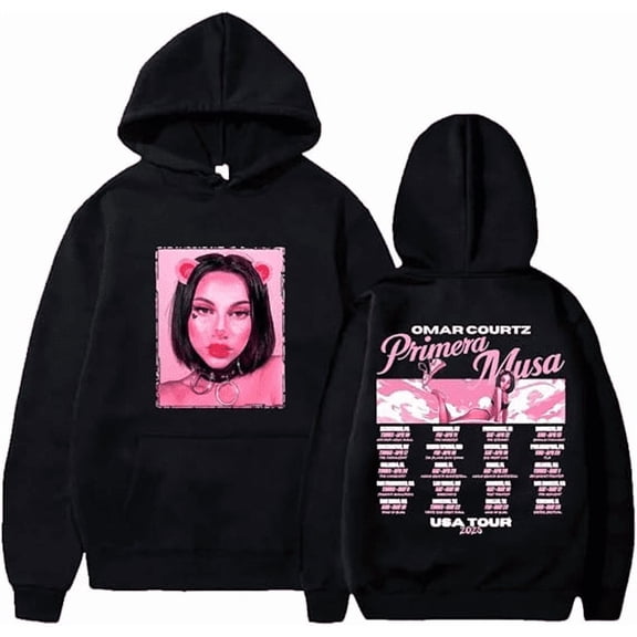 Omar Courtz Merch 2025 Primera Musa Tour Hooded Drawstring Pocket Sweatshirt Men/women Hip Hop Pullover