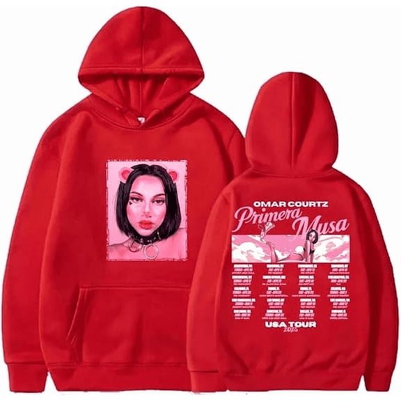 Omar Courtz Merch 2025 Primera Musa Tour Hooded Drawstring Pocket Sweatshirt Men/women Hip Hop Pullover