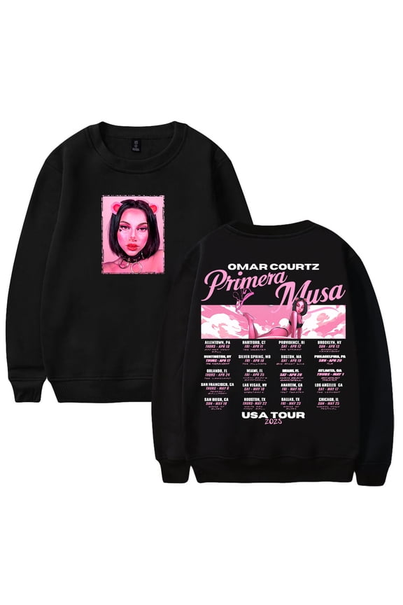 Omar Courtz Primera Musa Tour 2025 Crewneck Long Sleeve Streetwear Men Women Sweatshirt