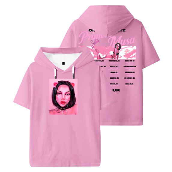 Omar Courtz Primera Musa Tour 2025 Hooded T-shirt Short Sleeve Tee Men Women Outdoor Streetwear Tops