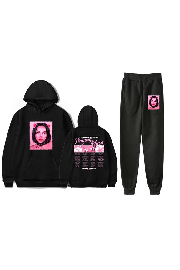 Omar Courtz Primera Musa Tour 2025 Sweatsuit Casual Fashion Hoodies 2 Pieces Sets