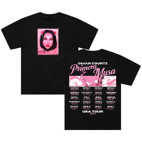 Omar Courtz Primera Musa Tour 2025 T-shirt Crewneck Short Sleeve Cotton Tee Men Women Streetwear Tops