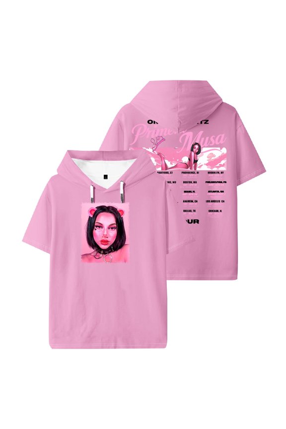 Primera Musa Tour 2025 Unisex Streetwear Hooded Short Sleeve T-Shirt