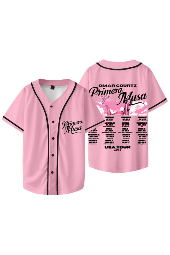 Omar Courtz Primera Musa Tour Baseball Jacket Tee Summer Unisex V-neck Short Sleeve T-Shirts