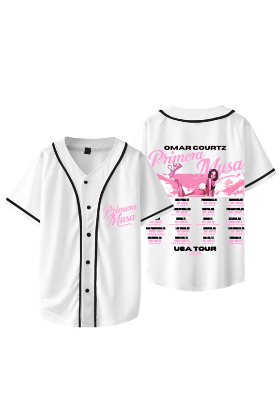 Omar Courtz Primera Musa Tour Baseball Jacket Tee Summer Unisex V-neck Short Sleeve T-Shirts