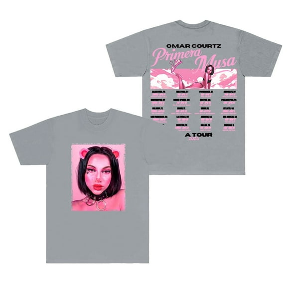 Omar Courtz Primera Musa Tour Merch T-Shirts Crewneck Tops Unisex Fashion Short Sleeve Tee