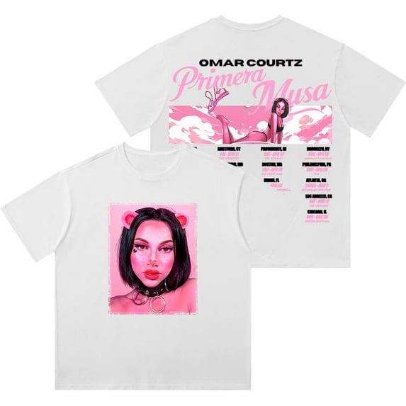 Omar Courtz Primera Musa Tour Wash T-Shirts Streetwear Top Summer Unisex Cotton Short Sleeve Tee
