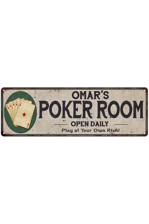 Omar's Poker Room 6x18 Metal Sign Game Decor 106180048364