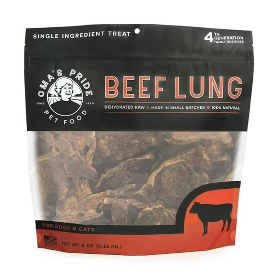 Omas Pride 8 oz Dog Cat Dehydrated Beef Lung Treat
