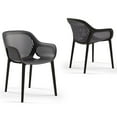 thumbnail image 1 of Omax Decor Atra Resin Patio Dining Chair in Anthracite Black - (Set of 2), 1 of 9