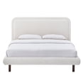 thumbnail image 1 of Omax Decor Beverly Upholstered Platform Queen Bed in White Boucle Fabric, 1 of 14