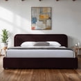 thumbnail image 1 of Omax Decor Chloe Upholstered Platform King Bed in Burgundy Fabric, 1 of 9
