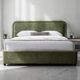 thumbnail image 1 of Omax Decor Chloe Fabric Upholstered Platform Queen Bed in Moss Green, 1 of 7