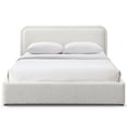 thumbnail image 1 of Omax Decor Chloe Upholstered Platform Queen Bed in White Boucle Fabric, 1 of 9
