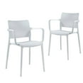 thumbnail image 1 of Omax Decor Cleo Arm Resin Patio Dining Chair in White - (Set of 2), 1 of 7