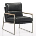 thumbnail image 1 of Omax Decor Colin Stainless Steel & Genuine Leather Accent Chair in Black, 1 of 8