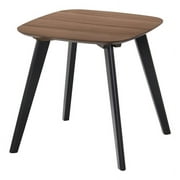 Omax Decor Dana Solid Wood End Table with Powder Coated Black Legs in Walnut
