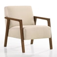 thumbnail image 1 of Omax Decor Fletcher Solid Wood & Fabric Upholstered Lounge Accent Chair in Beige, 1 of 7