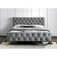 thumbnail image 1 of Omax Decor France Wood and Fabric Upholstered Queen Platform Bed in Charcoal, 1 of 4