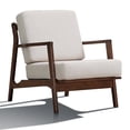 thumbnail image 1 of Omax Decor Jasper Solid Wood and Fabric Upholstered Accent Armchair in Beige, 1 of 8