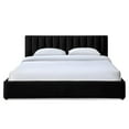 thumbnail image 1 of Omax Decor Jaxon Upholstered Platform King Bed in Black Boucle Fabric, 1 of 8