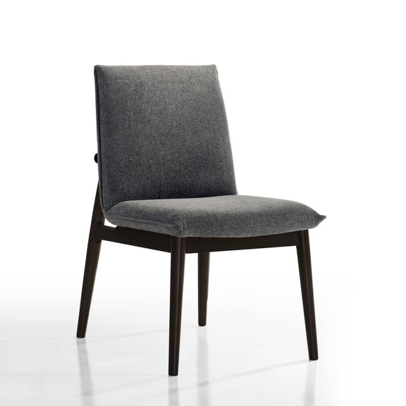 Omax Decor Jean Solid Wood Upholstered Dining Chairs in Gray (Set of 2)