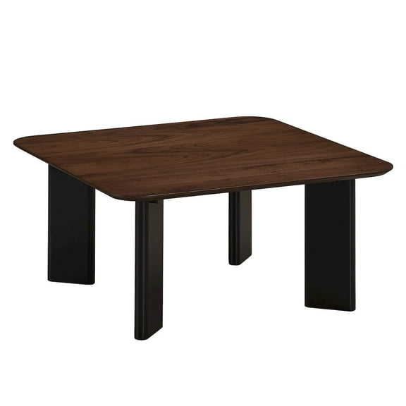 Omax Decor Joss Square Shape Modern Wood Coffee Table in Walnut