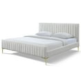 thumbnail image 1 of Omax Decor Julia Upholstered Modern Fabric King Platform Bed in White Boucle, 1 of 8