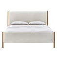 thumbnail image 1 of Omax Decor Liana Upholstered Platform Queen Bed in White Boucle Fabric, 1 of 11