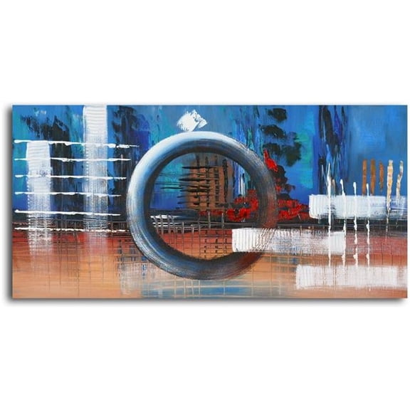 Omax Decor M 3068 20 x 40 in. The Third Wheel Hand Painted Oil Canvas