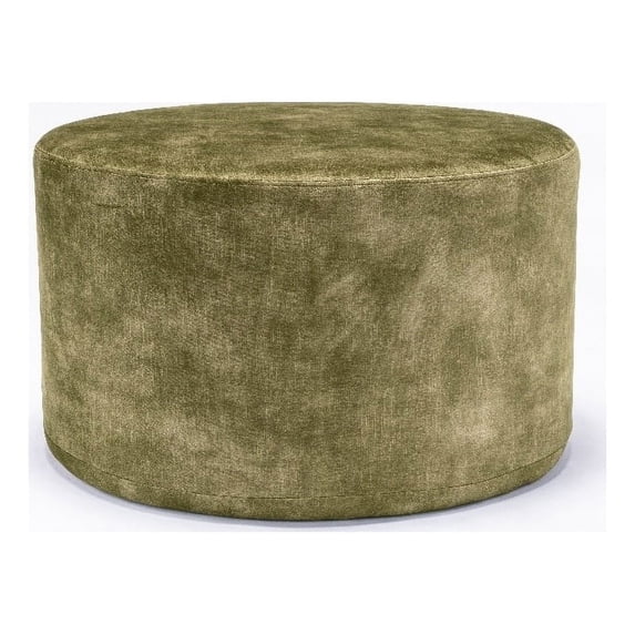 Omax Decor MADDOX 24" Round Ottoman Pouf Footstool in Green Velvet
