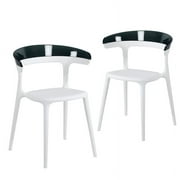 Omax Decor Mia Resin Patio Dining Chair in White - (Set of 2)