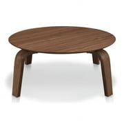 Omax Decor Mod Round Shape Mid-Century Wood Coffee Table in Brown
