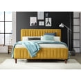 thumbnail image 1 of Omax Decor Spencer Wood/Fabric Upholstered Queen Platform Bed in Mustard Yellow, 1 of 4